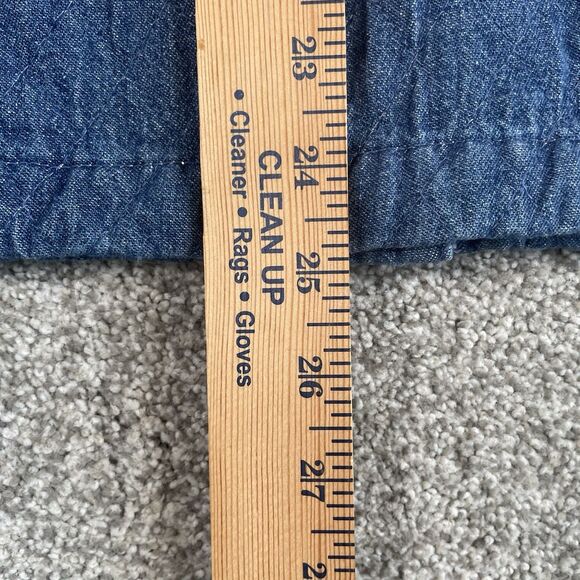 Christopher & Banks Christmas Denim Jacket Snowman Embroidered Size Large - Picture 13 of 13